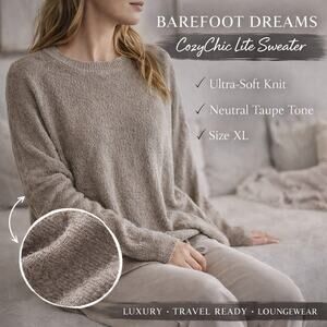 Barefoot Dreams Cozy Chic Lite Sweater Womens Soft Luxury Pullover Relaxed Fit